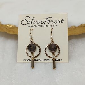 Silver Forest 18k On Surgical Steel Dangle Artisan Gold Style Earrings